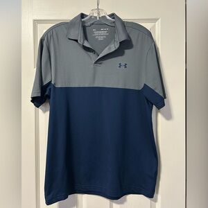 Under Armour Men's Two-Tone Gray and Navy Performance Polo